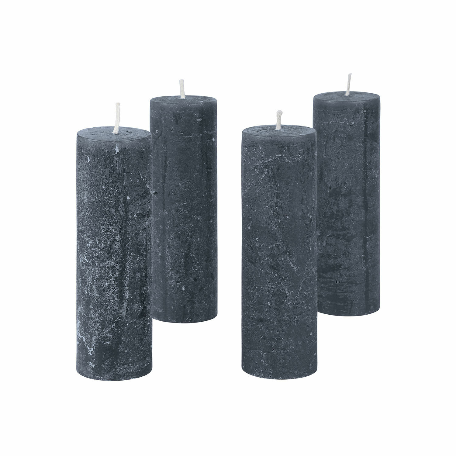 antracytowy Zestaw 4 antracytowych świec Muriel z wosku, dekoracyjny produkt do domu i relaksu
