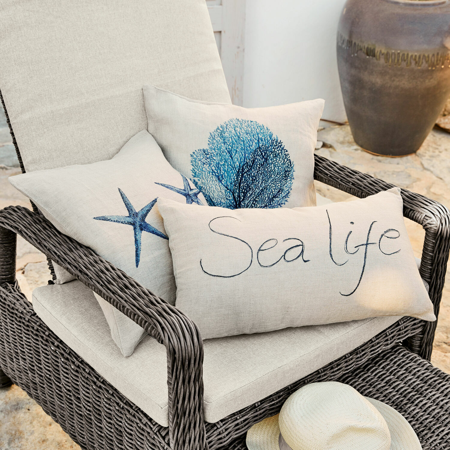 Poszewka na poduszkę, zestaw 3 szt. Sea life