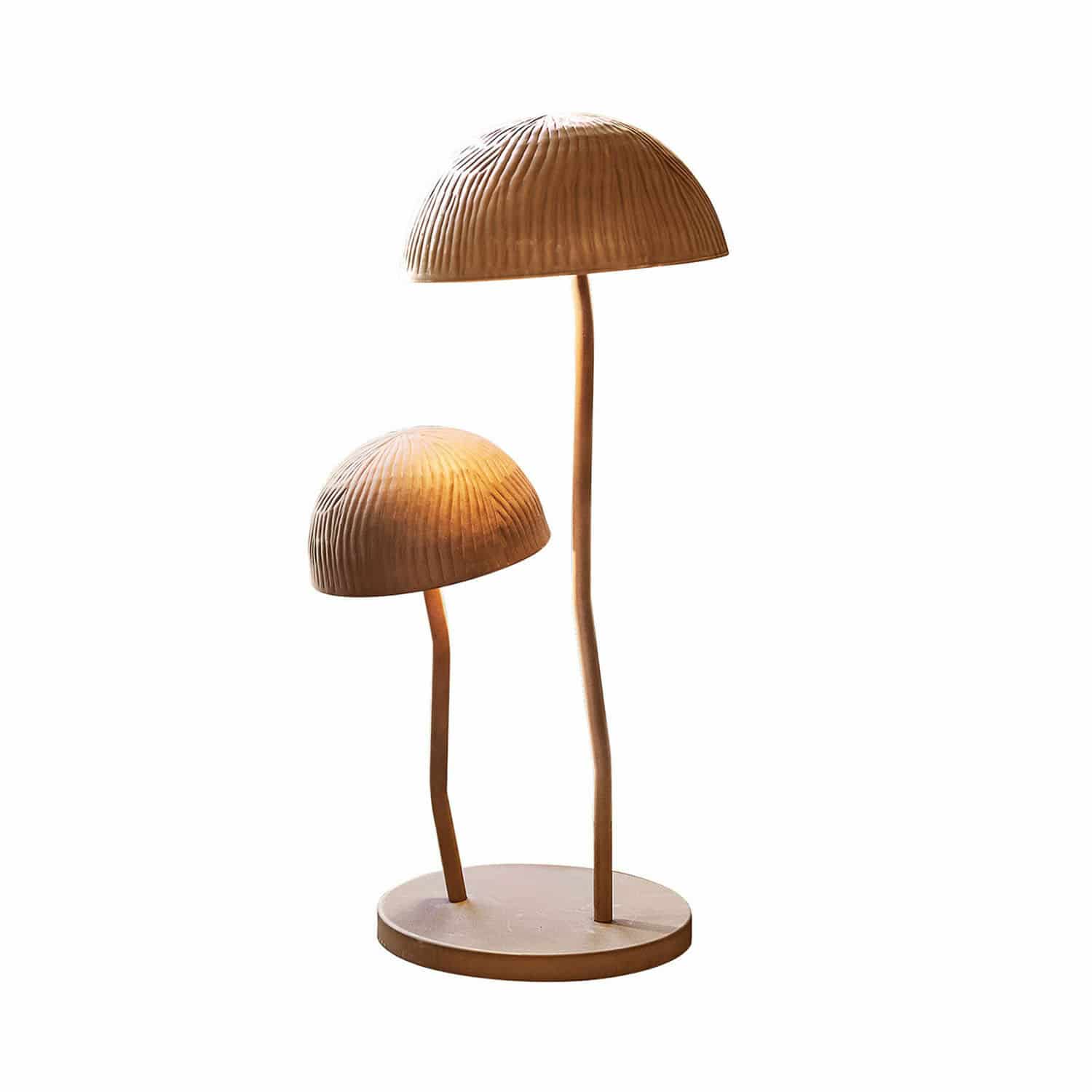 Lampa stołowa Harvelle Dekoracyjna lampa stołowa z metalu w kolorze miedzi, kształt przypominający grzyby, nowoczesny design