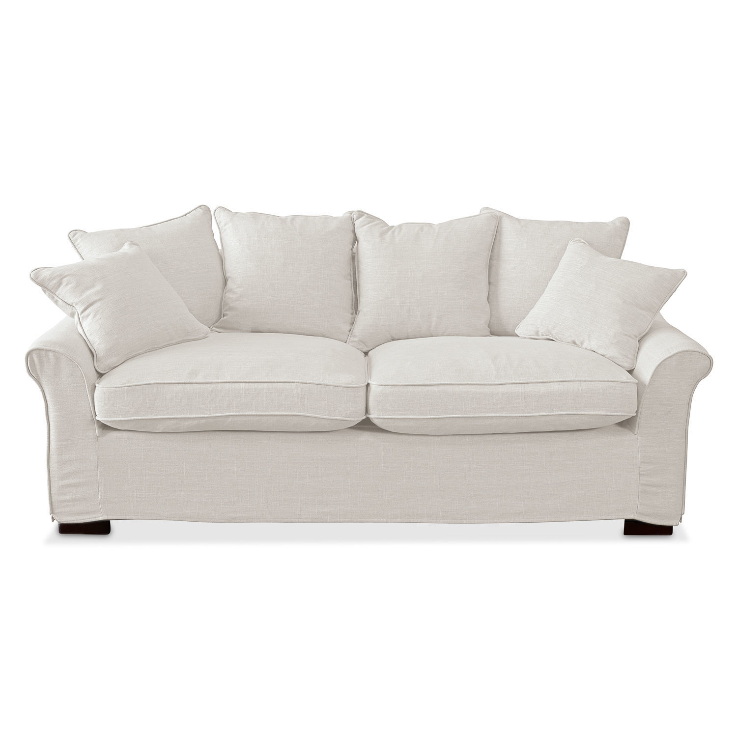 kremowy Kremowa sofa Long Beach z tkaniny, wygodna i stylowa do salonu, mebel wypoczynkowy
