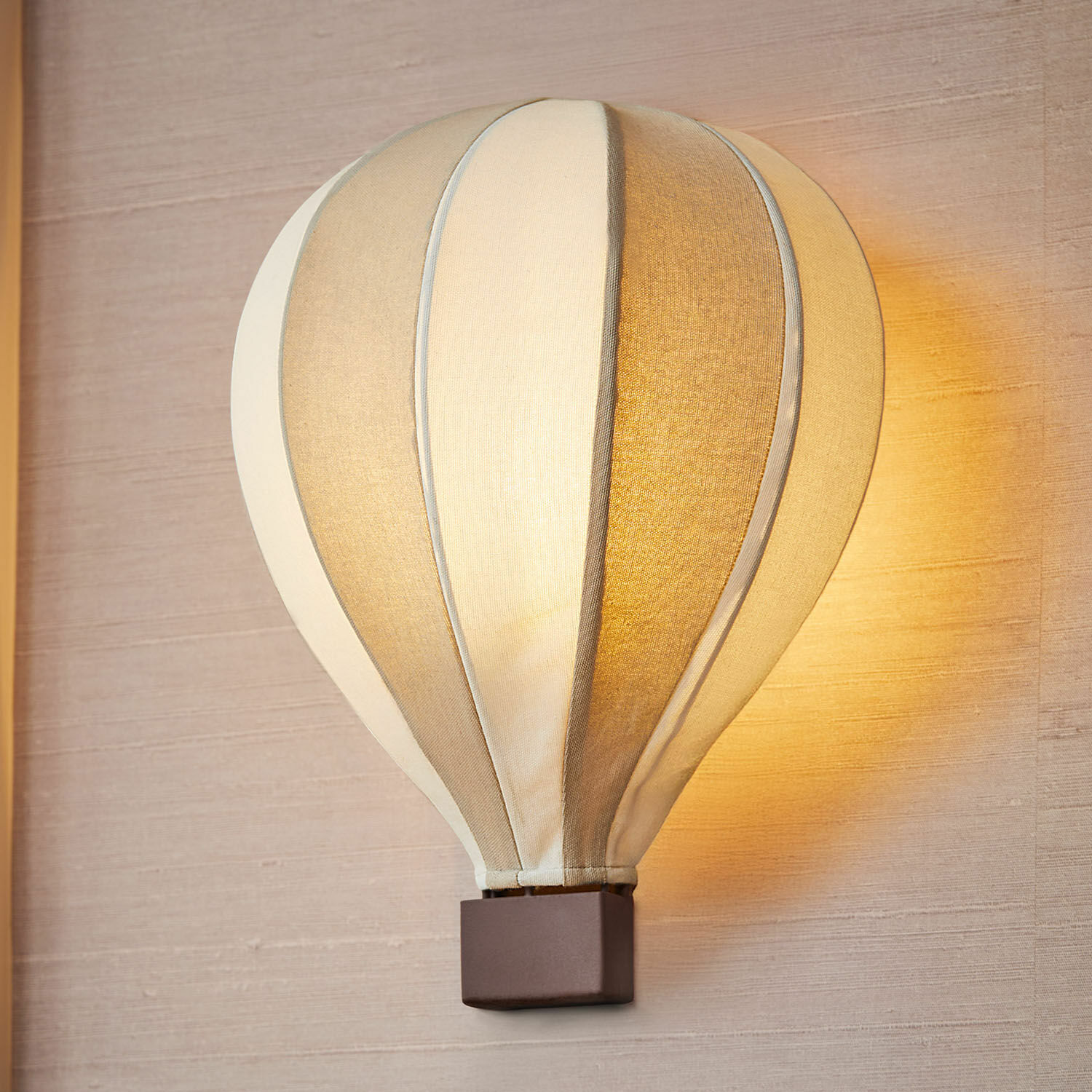 Lampa ścienna Merrybean Lampa ścienna w kształcie balonu z tkaniny w beżowo-kremowych odcieniach, dekoracyjna lampa do salonu