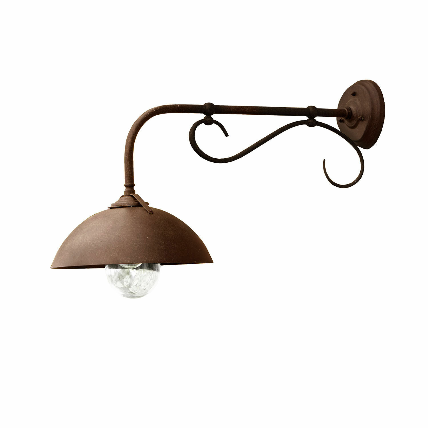 ciemny brązowy Zewnętrzna lampa ścienna Lupia z metalu w ciemnobrązowym kolorze, stylowa lampa ogrodowa