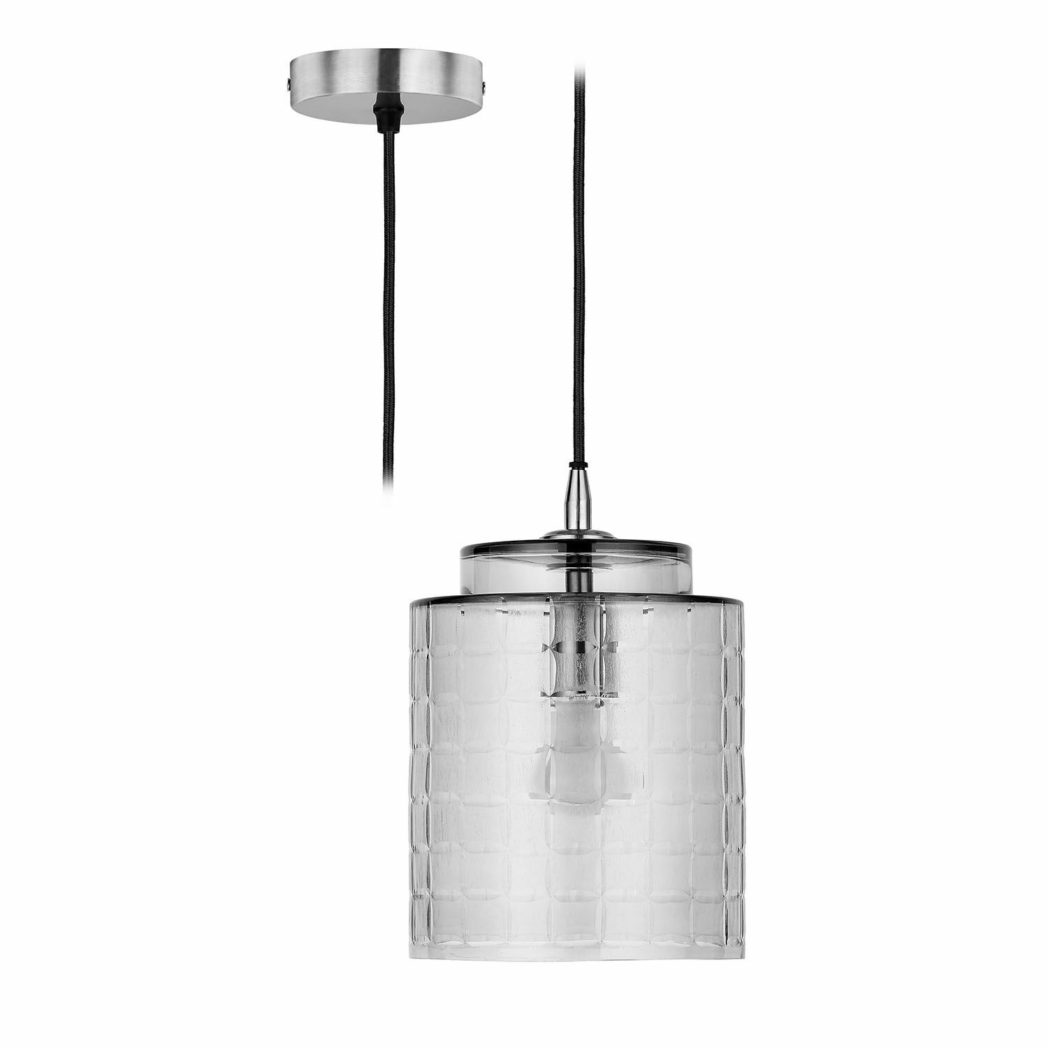 Lampa wisząca Eldarion Nowoczesna lampa wisząca ze szkła i metalu w przezroczystym kolorze do oświetlenia wnętrz