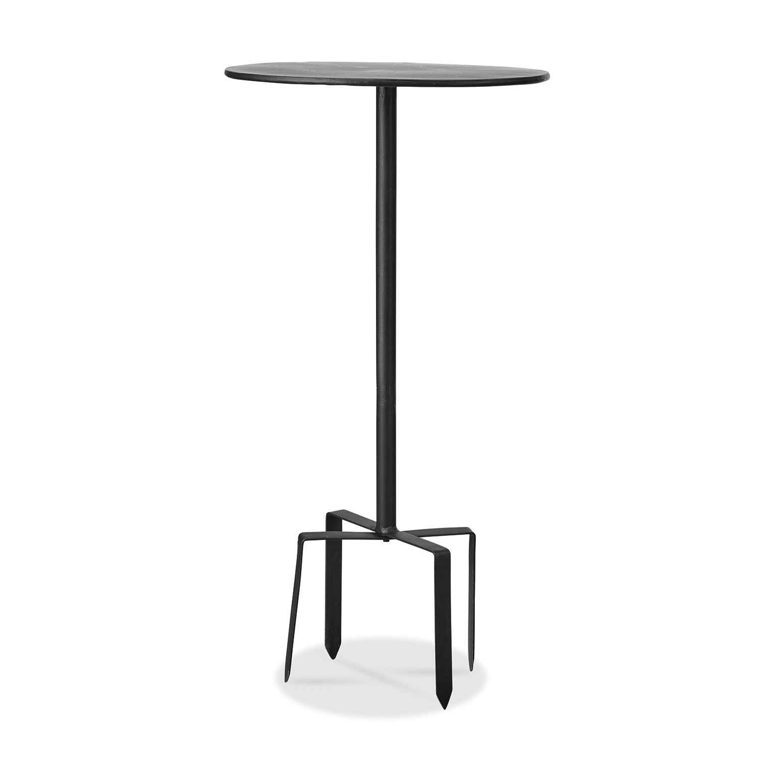 czarny Czarny metalowy stolik Fermont o minimalistycznym designie, idealny do nowoczesnych wnętrz.