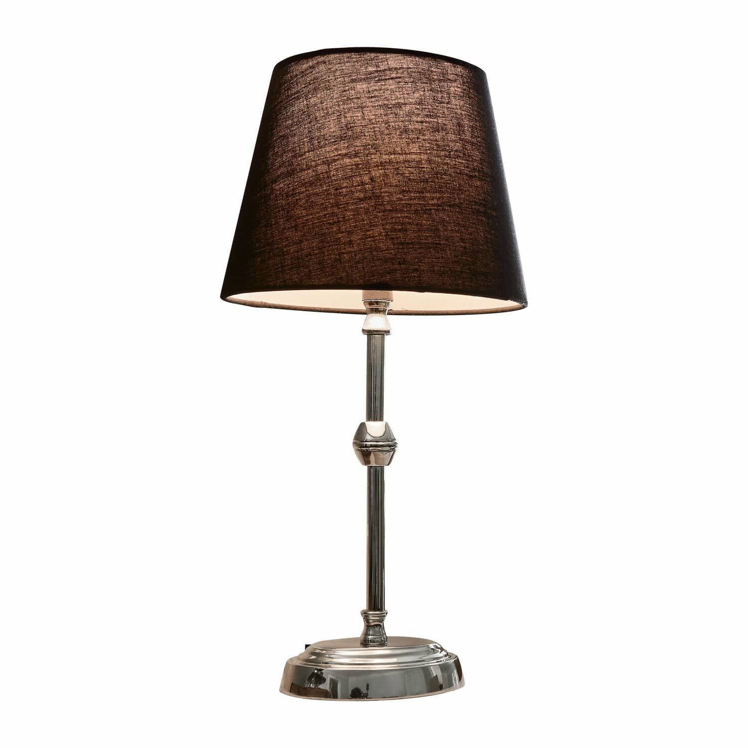 Lampa stołowa Luceau Elegancka lampa stołowa z metalową podstawą i czarnym abażurem, idealna do salonu i biura