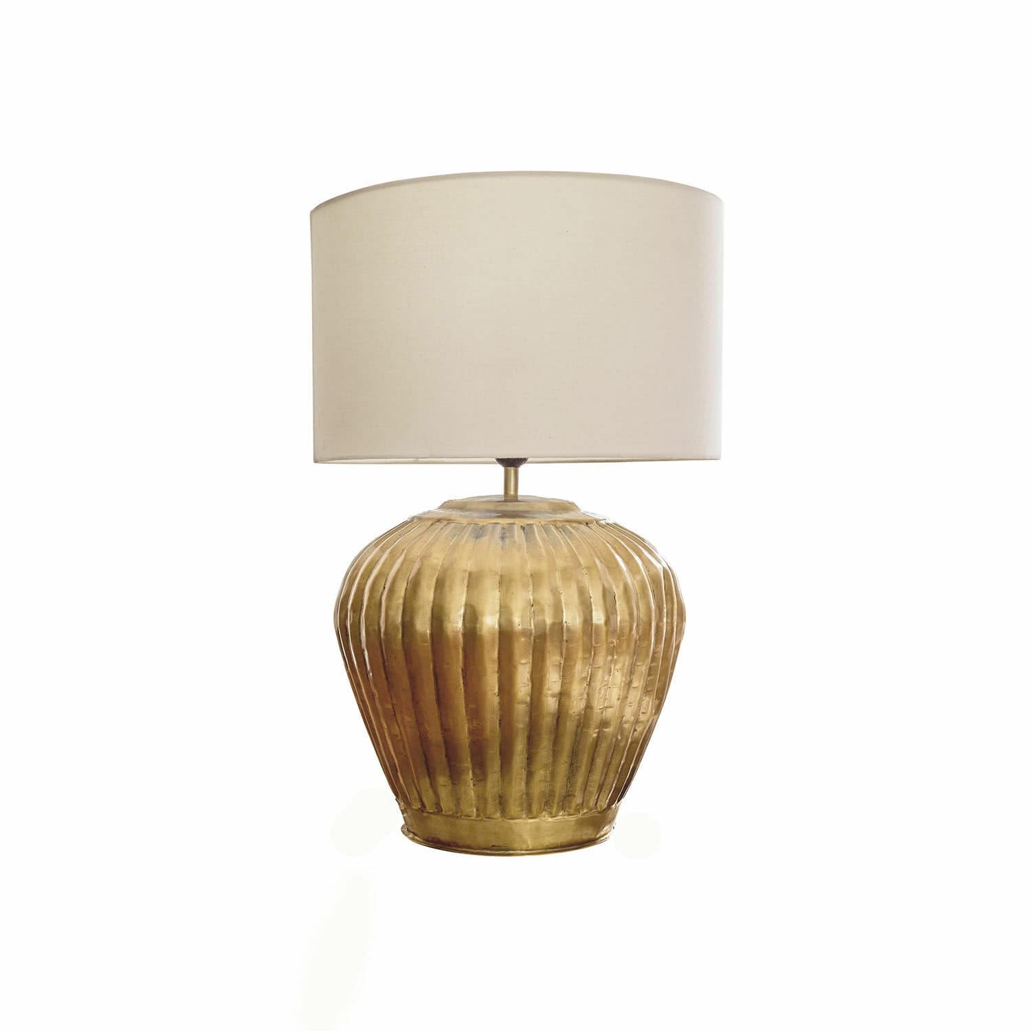 Lampa stołowa Fauville Lampka stołowa z mosiądzu z kremowym abażurem, dekoracyjna lampa do salonu lub sypialni