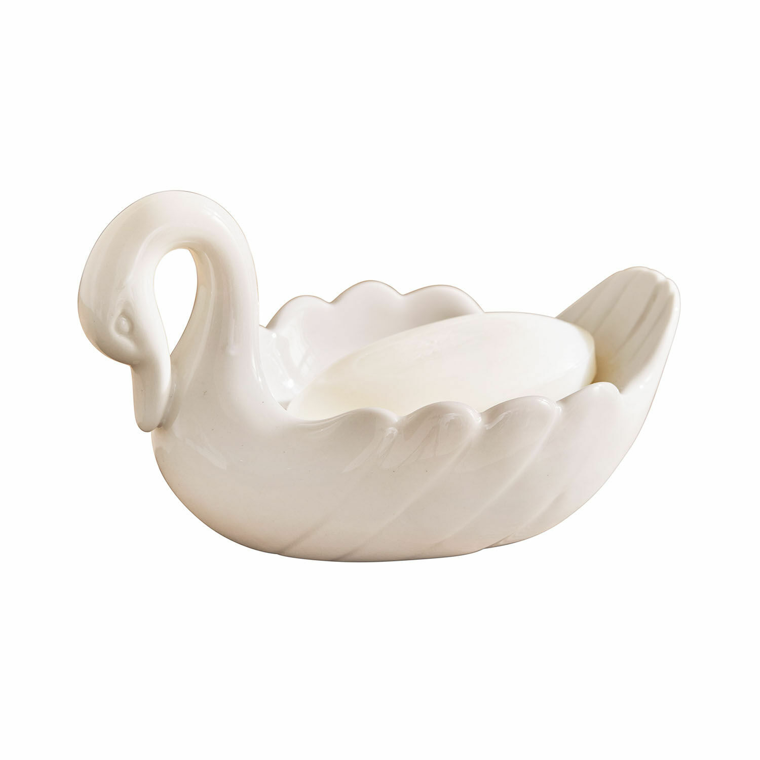 Mydelniczka Casavela Biała ceramiczna mydelniczka w kształcie łabędzia, elegancki dodatek do łazienki