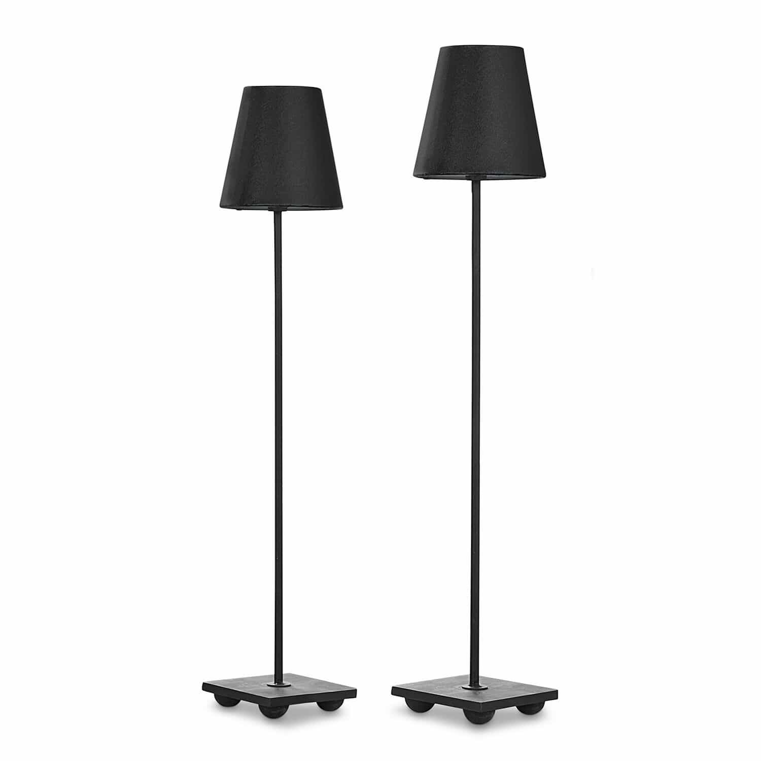 czarny Zestaw dwóch czarnych lamp stołowych Filia z metalową podstawą i abażurem, nowoczesne oświetlenie