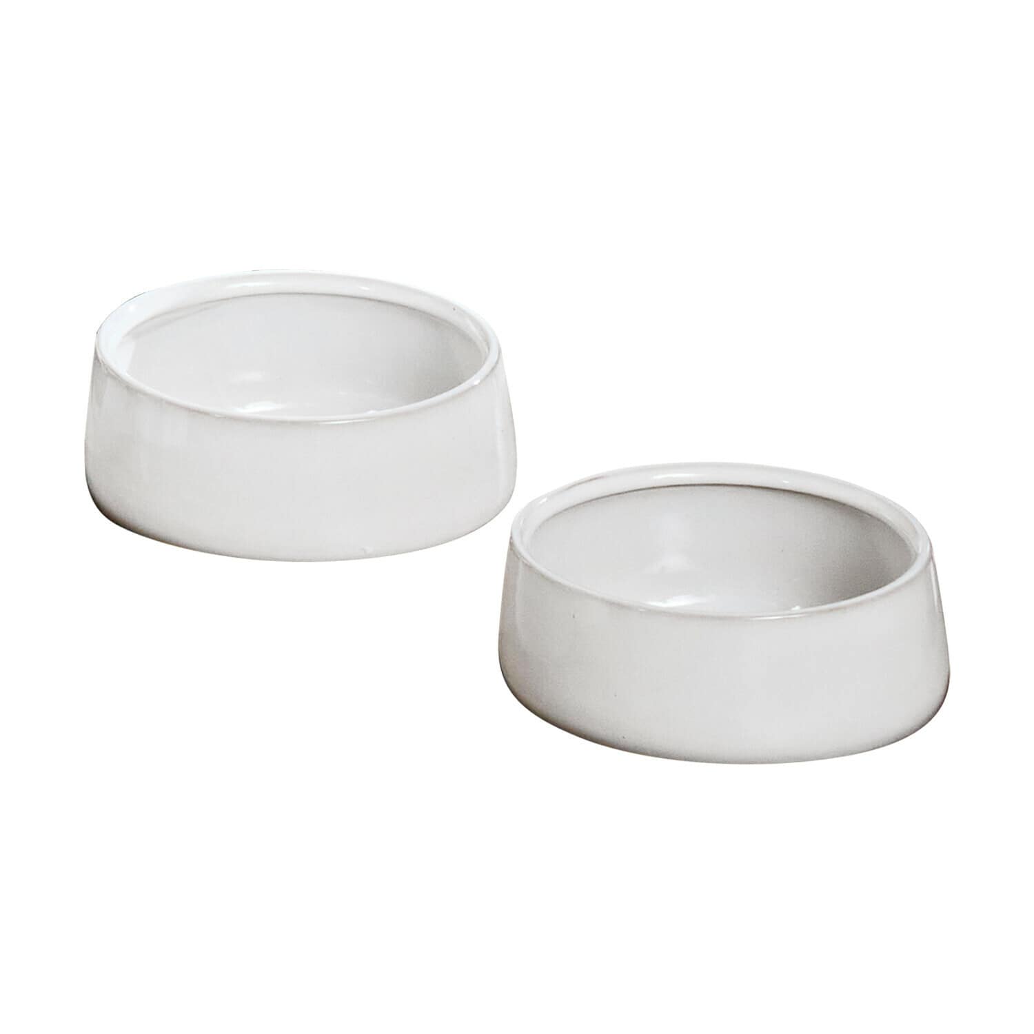Miska, zestaw 2 szt. Felluna Zestaw dwóch białych ceramicznych misek o prostym designie, idealnych na karmę dla zwierząt