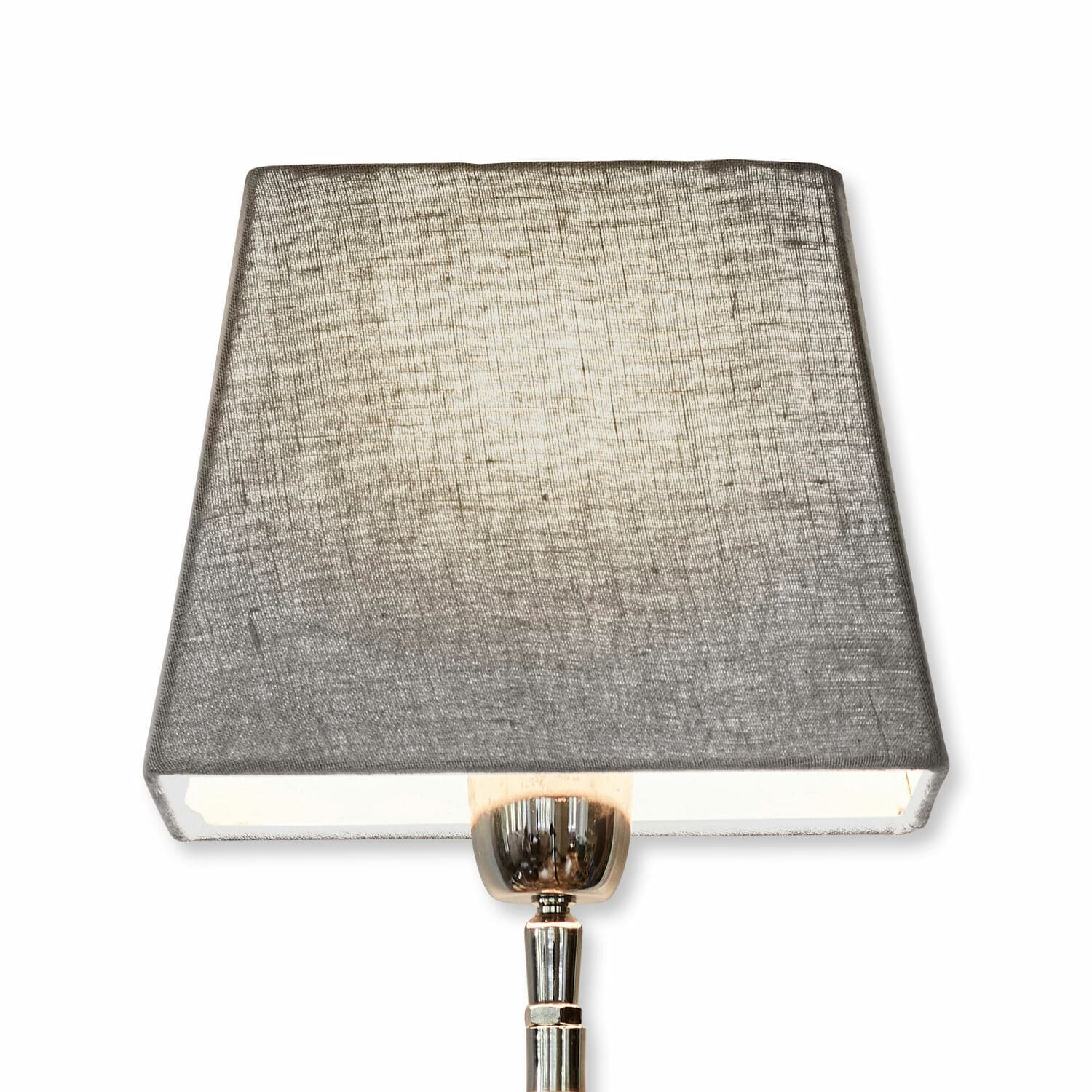 Klosz do lampy Linderas Lampa stołowa z metalową podstawą i szarą tkaninową abażurą, nowoczesny design oświetlenia