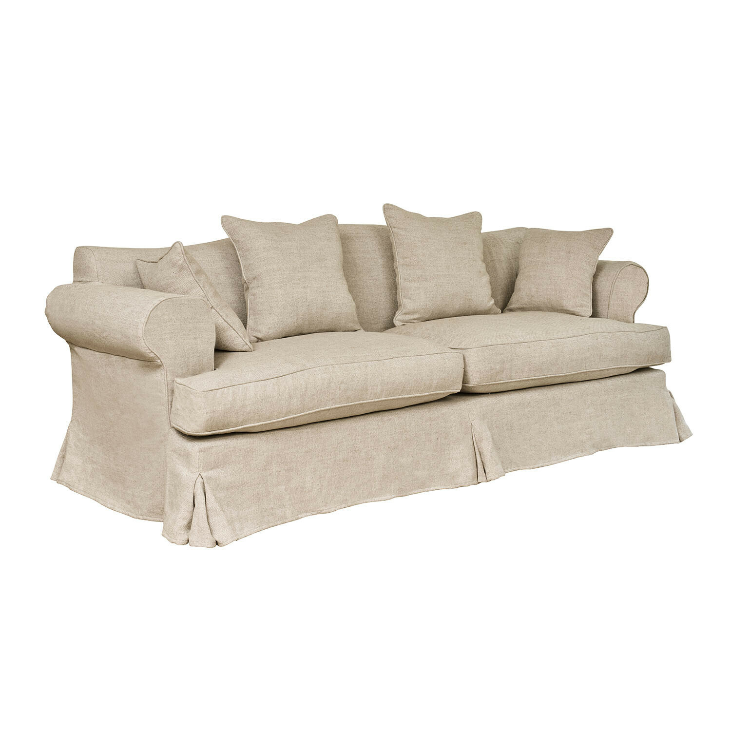 Sofa Dawnhurst Beżowa sofa z tkaniny z poduszkami, wygodna i stylowa do salonu