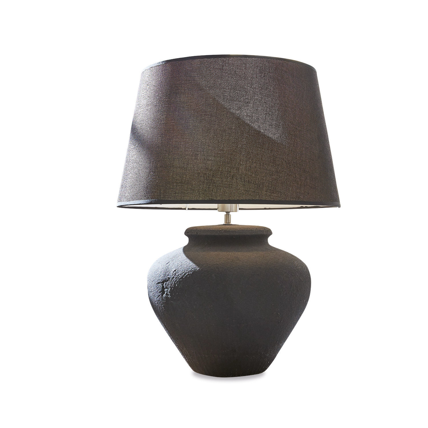 Lampa stołowa Bandol Czarna lampa stołowa z tekstylnym abażurem i ceramiczną podstawą, nowoczesny design do salonu