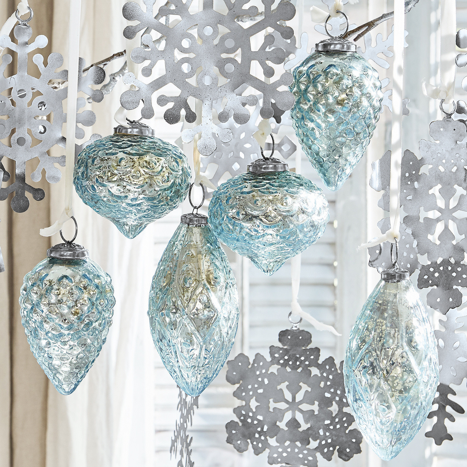 Świąteczne zawieszki, zestaw 6 szt. Blue