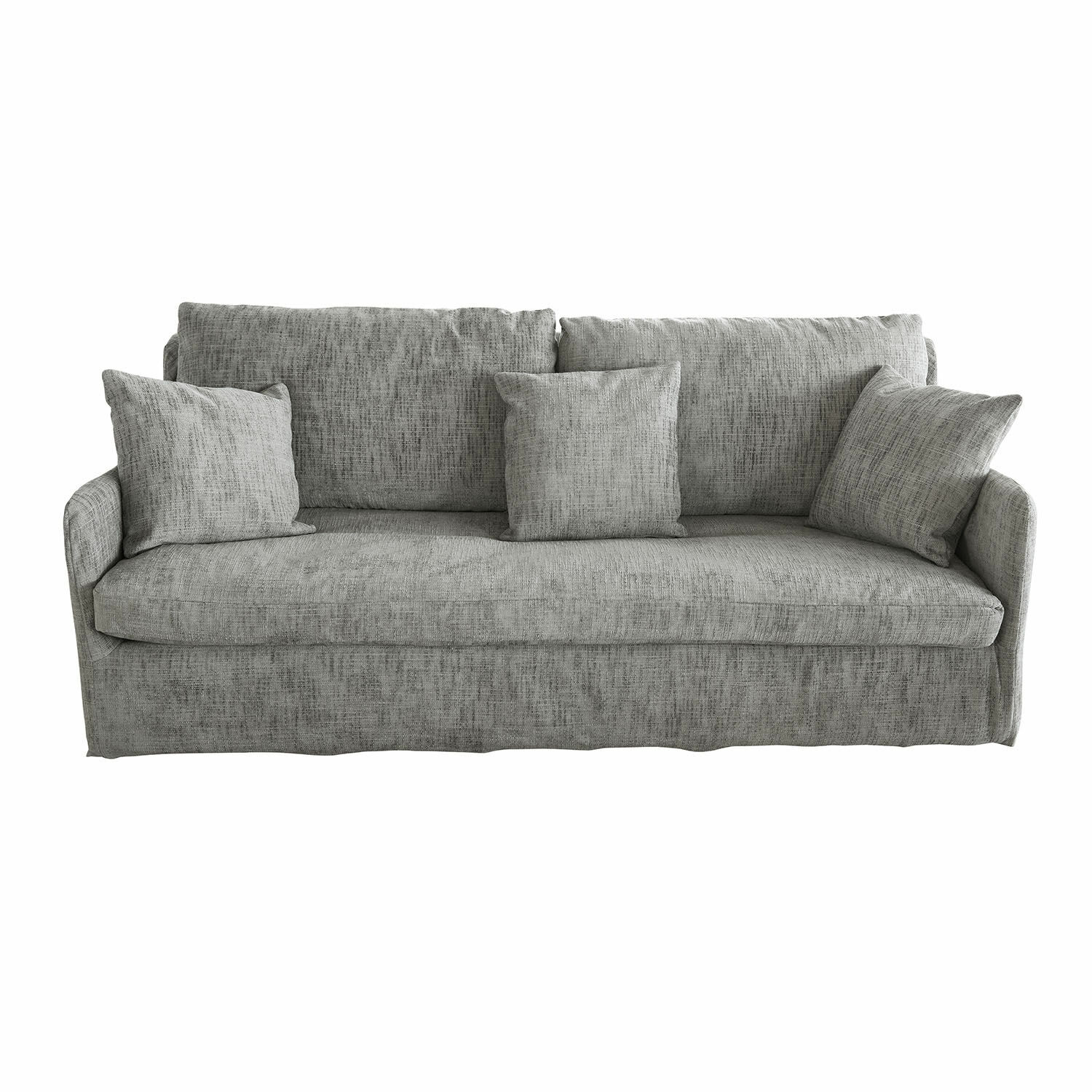 szary Szara sofa Shadowfield z tkaniny z trzema poduszkami, nowoczesny mebel wypoczynkowy do salonu