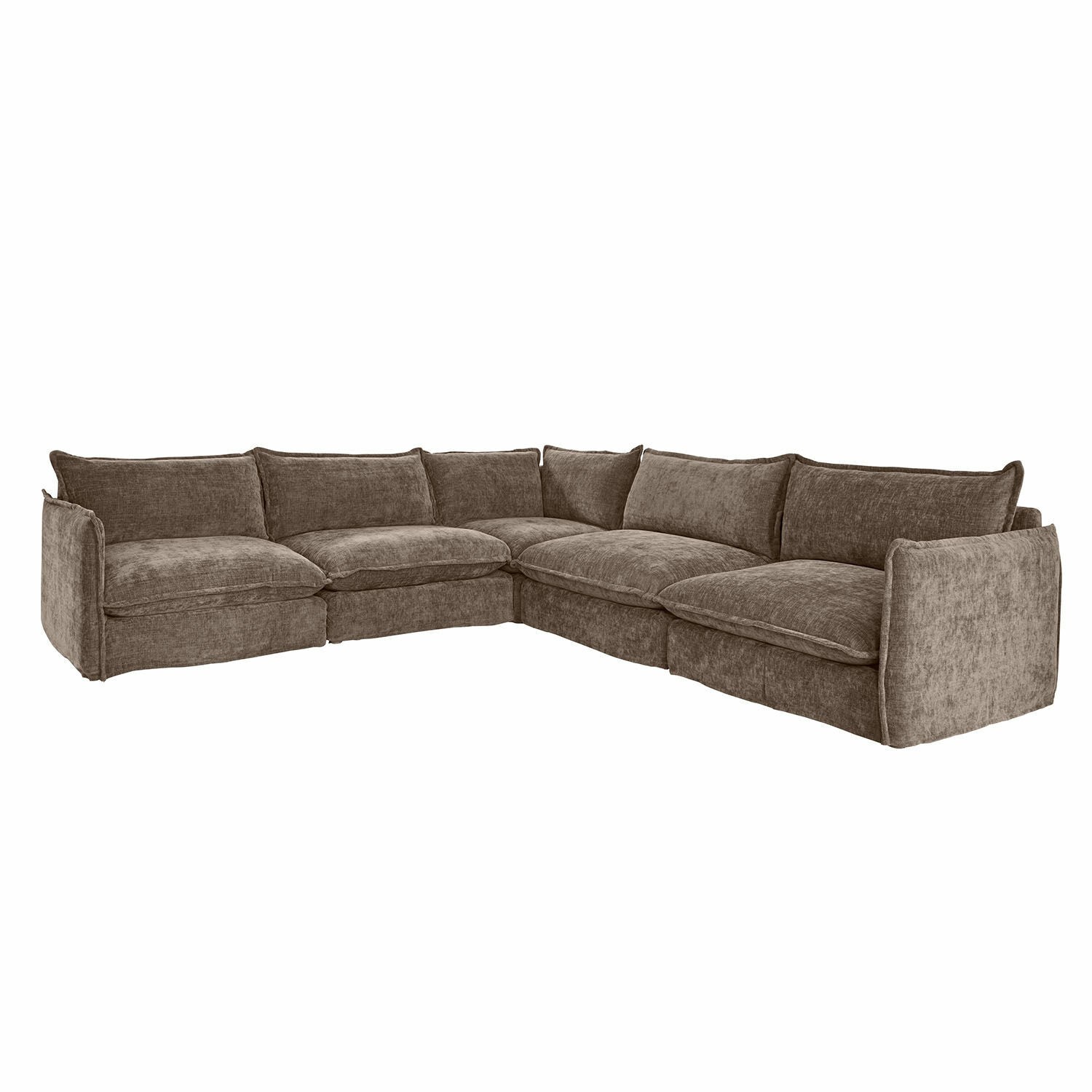 ciemny brązowy Narożna sofa Illingworth w ciemnobrązowym miękkim materiale, wygodna do salonu