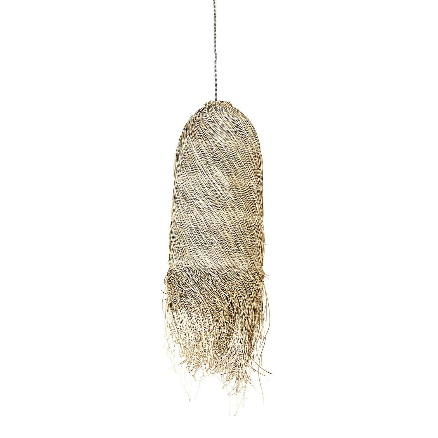 Klosz do lampy Shereena Wisząca lampa z naturalnego trzciny w beżowym kolorze, dekoracyjna lampa sufitowa do salonu