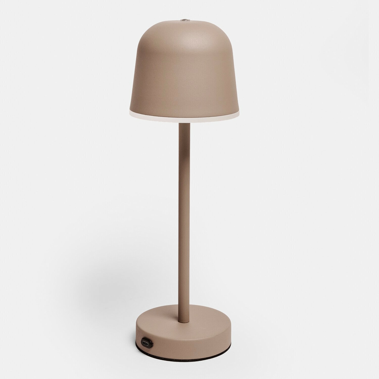 Lampa stołowa do ponownego ładowania Ulianne Beżowa lampka stołowa z metalową podstawą i kloszem, nowoczesne oświetlenie do salonu