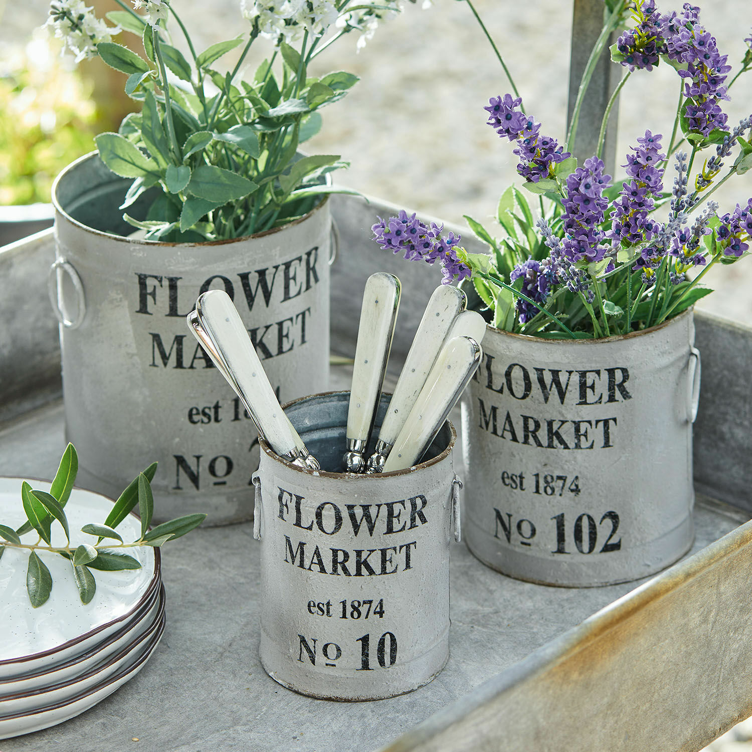 Osłonka doniczki, zestaw 3 szt. Flower Market