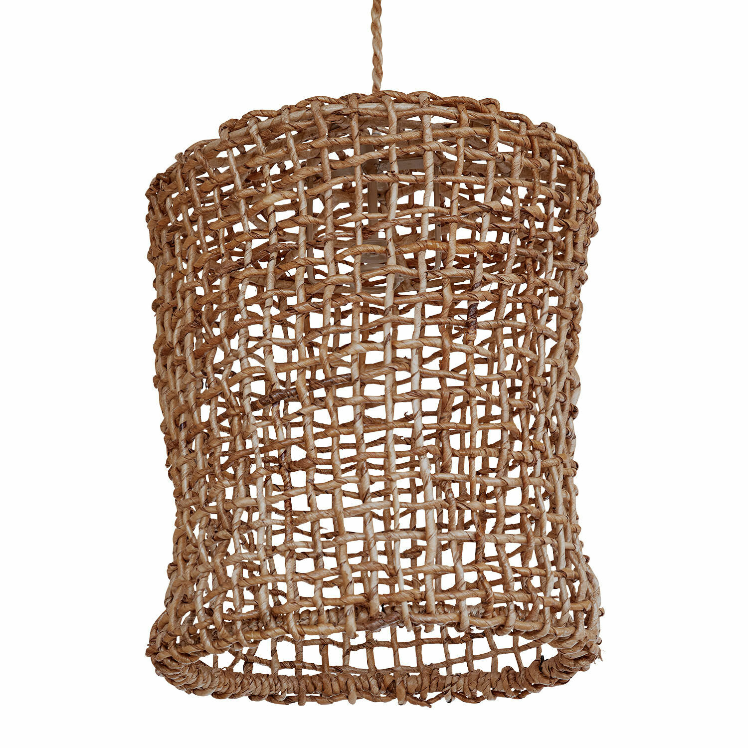Klosz do lampy Wellsford Lampa wisząca z plecionego naturalnego rattanu w kolorze brązowym, styl boho, dekoracja wnętrz