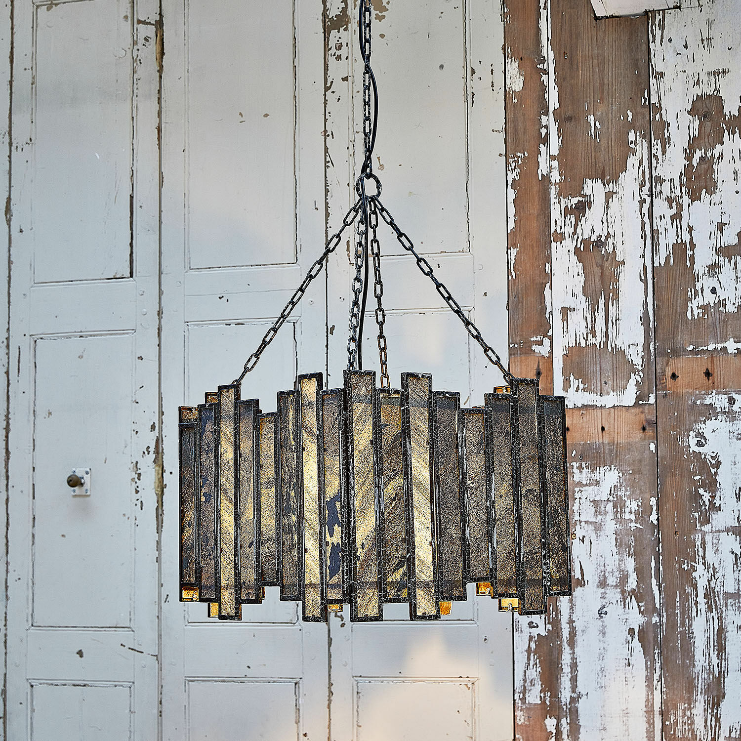 Lampa wisząca Miraneth Wisząca lampa z metalu i szkła w czarnym kolorze z ciepłym światłem, styl industrialny