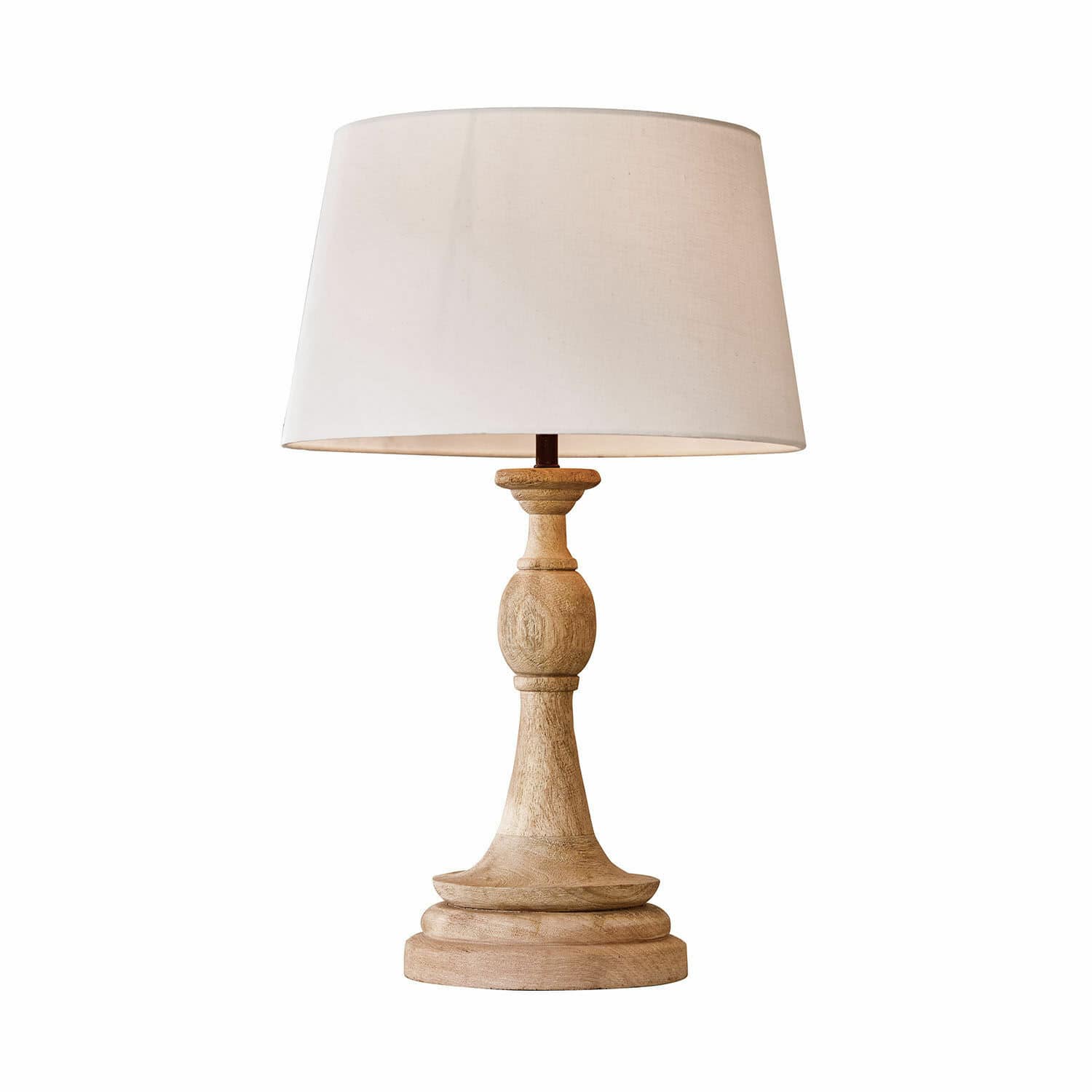 Lampa stołowa Dardilly Lampka stołowa z drewnianą podstawą i białym abażurem, dekoracyjna lampa do salonu
