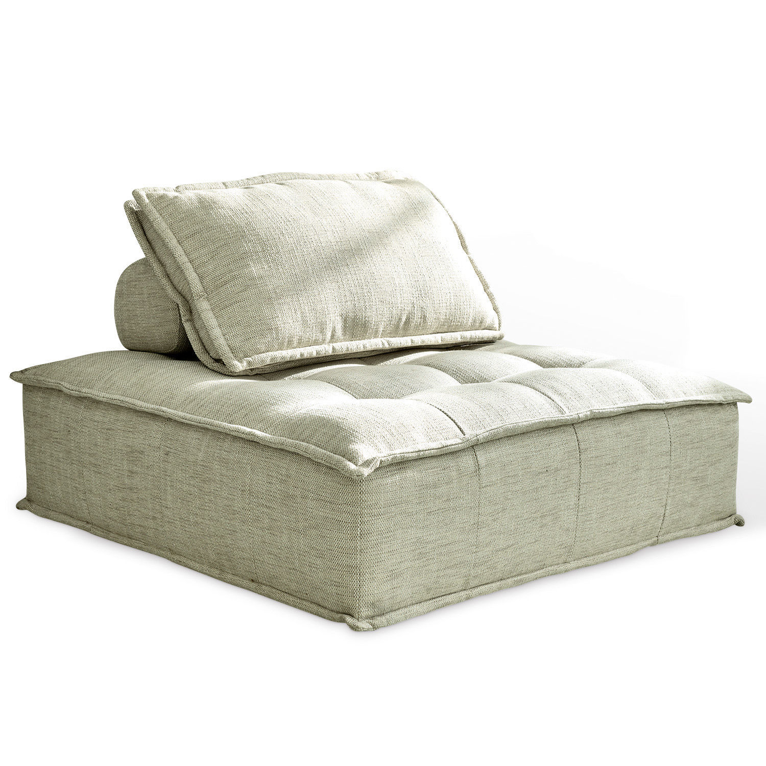 zielony Sofa Tesshill w jasnej zieleni z tkaniny, wygodne siedzisko do salonu, nowoczesny mebel wypoczynkowy