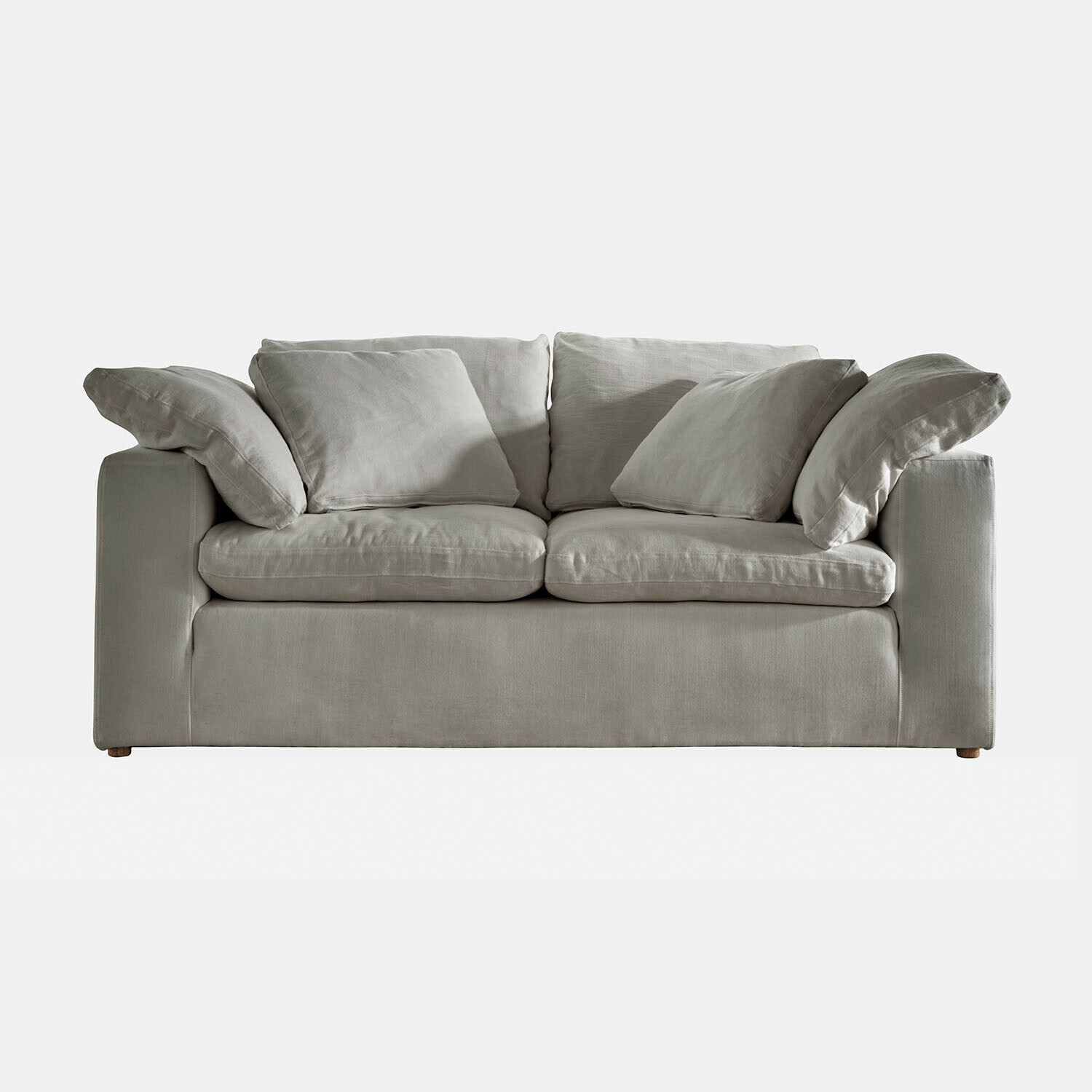 szary Szara sofa Everholt z miękkiej tkaniny z poduszkami, nowoczesny komfortowy mebel do salonu