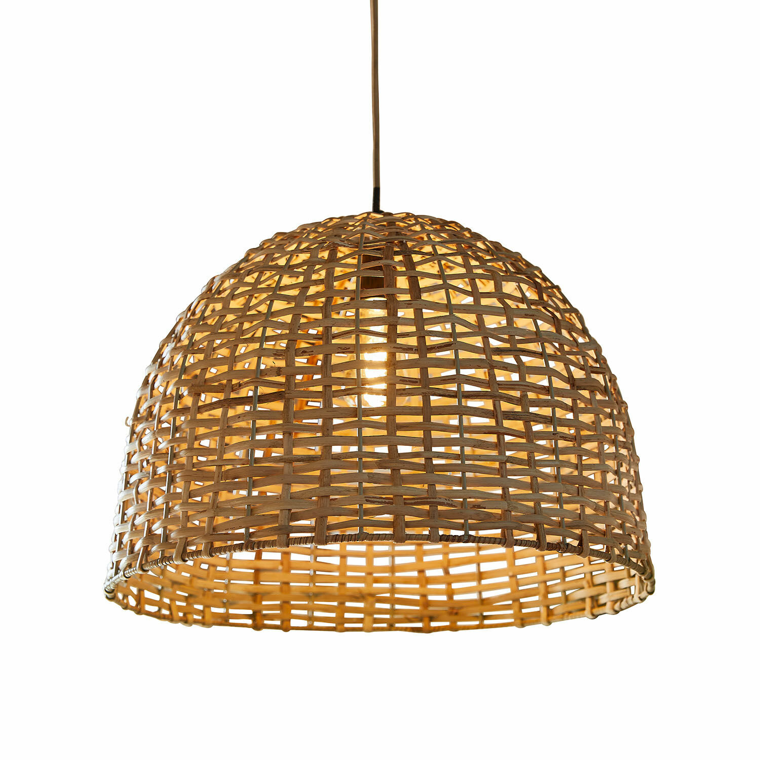 Lampa wisząca Tiquinal Lampa wisząca z plecionego rattanu w naturalnym kolorze, stylowa lampa sufitowa do salonu