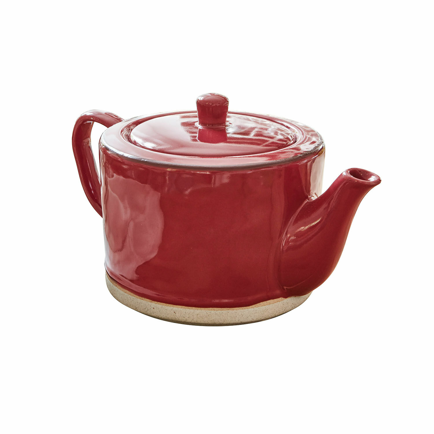 czerwony Czerwona ceramiczna czajniczek do herbaty z pokrywką i uchwytem, klasyczny design do kuchni