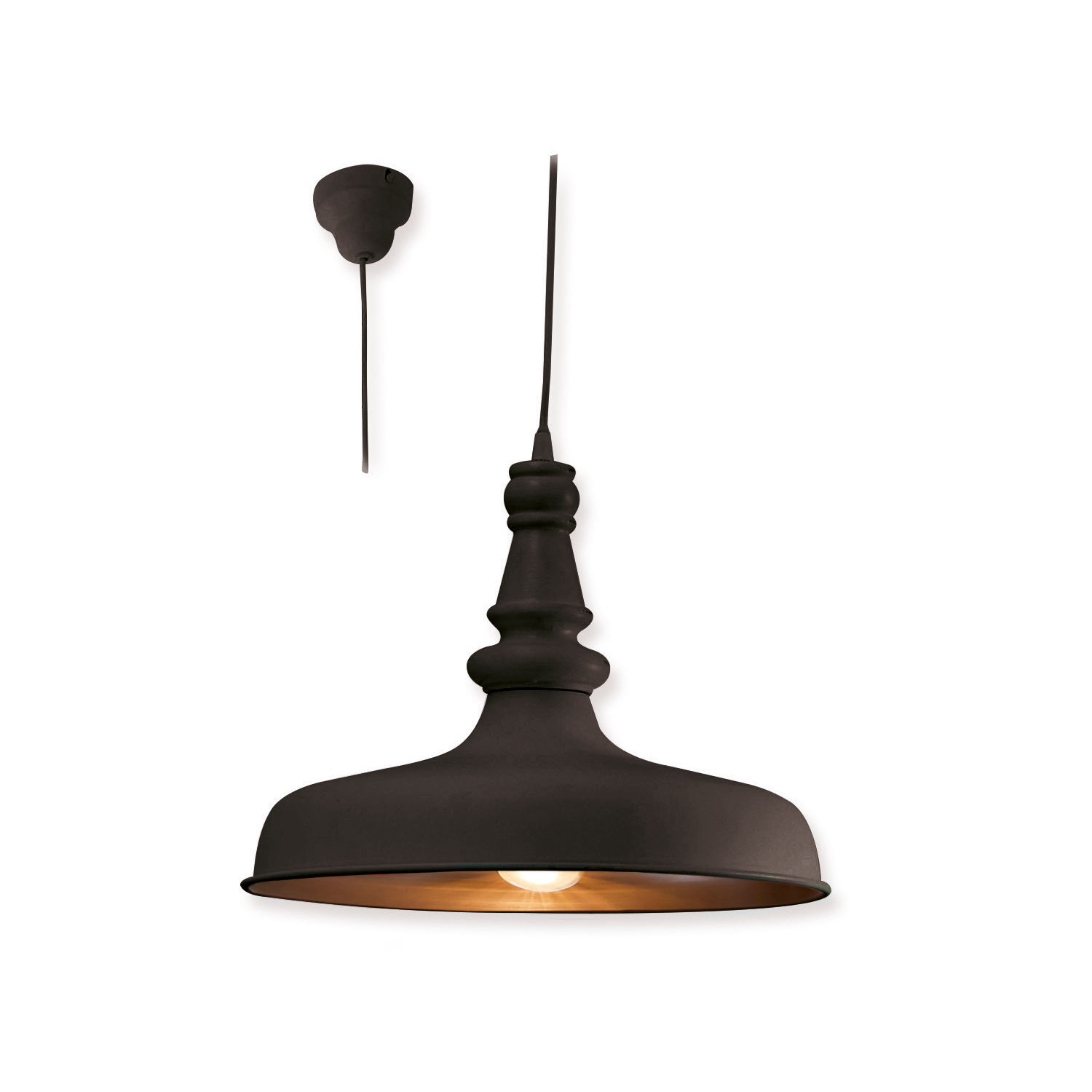 czarny Czarna lampa wisząca Camryn z metalu, nowoczesne oświetlenie do salonu i kuchni
