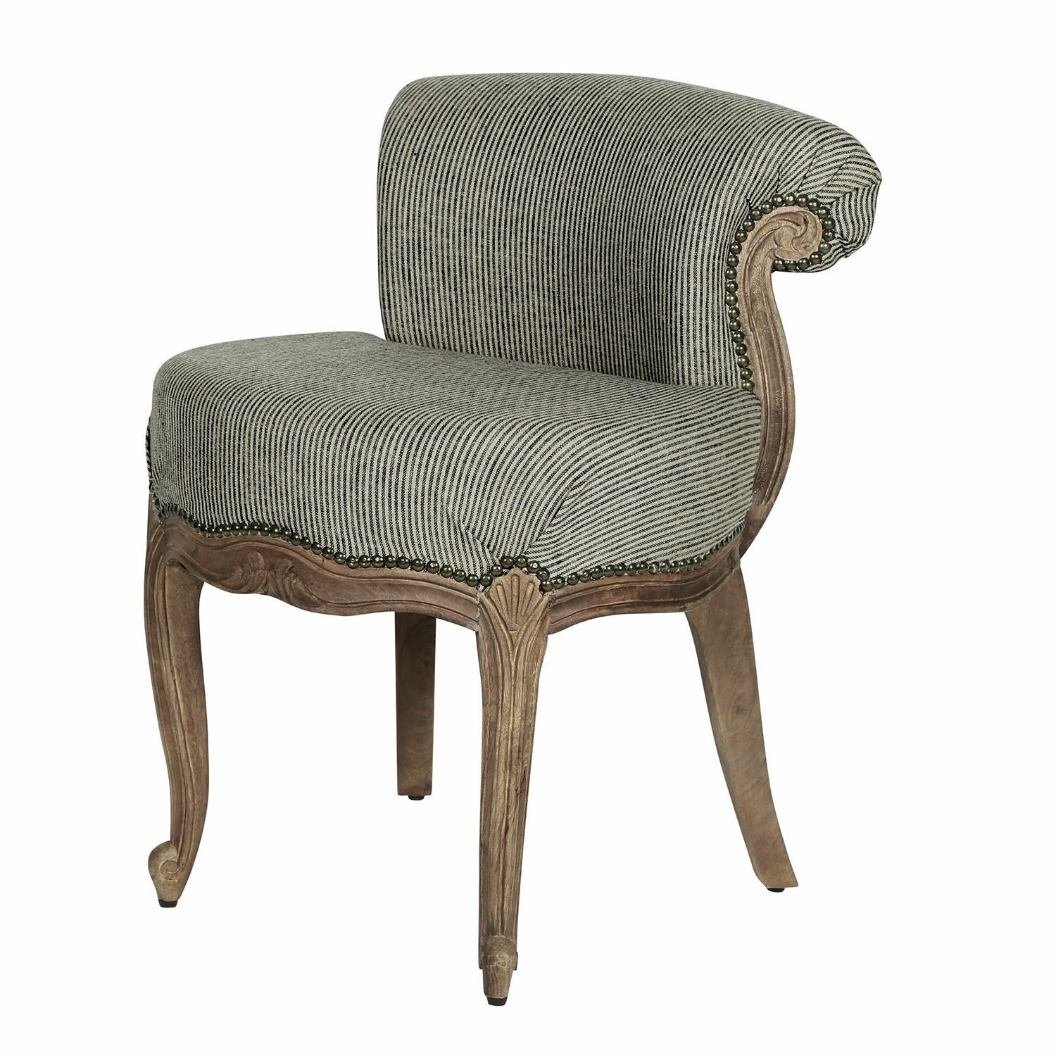 czarny/kremowy/brązowy Fotel Rivel z czarno-kremową tkaniną i drewnianą ramą, klasyczny design do salonu