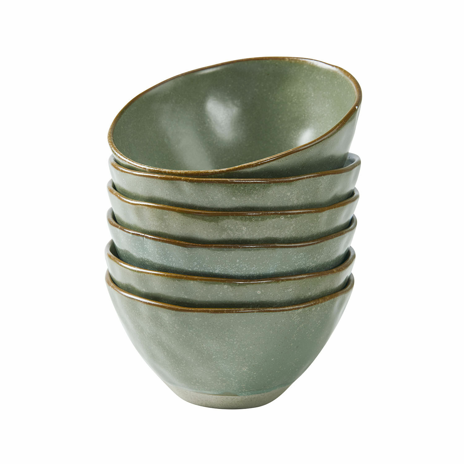turkusowy / brązowy Zestaw 6 ceramicznych misek Biarritz w turkusowo-brązowym kolorze do serwowania potraw