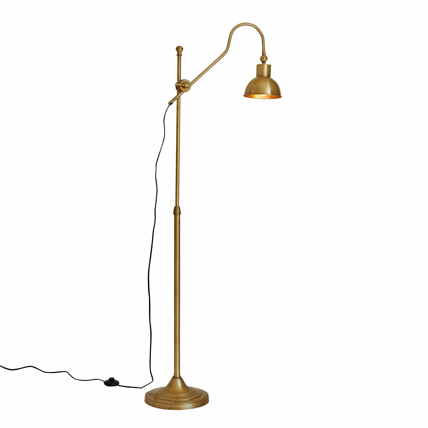 Lampa podłogowa Delacroille Złota lampa podłogowa z metalu z regulowanym ramieniem do oświetlenia wnętrz