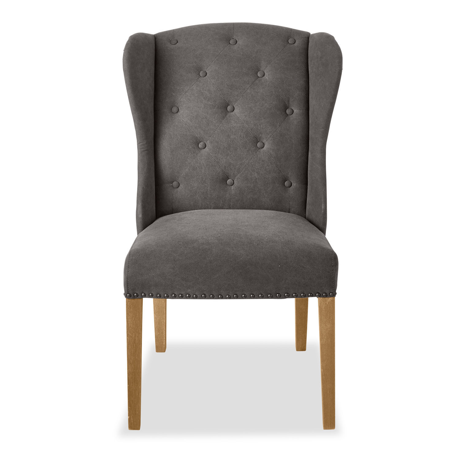 antracytowy Fotel Remi w antracytowym kolorze z tapicerką z mikrofibry i drewnianymi nogami, elegancki mebel do salonu