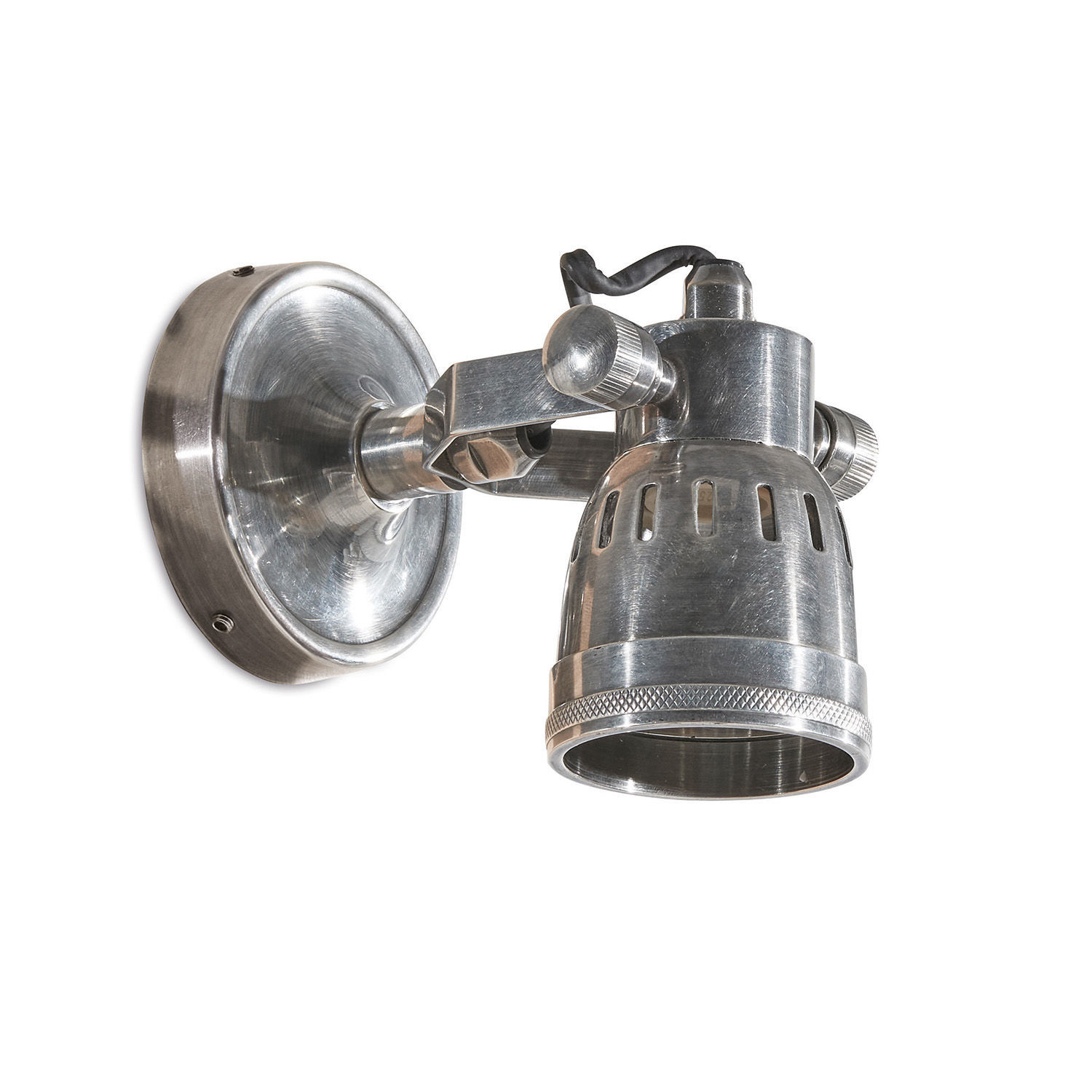 Metalowa lampa ścienna Bedford w kolorze antycznego srebra, nowoczesne oświetlenie dekoracyjne