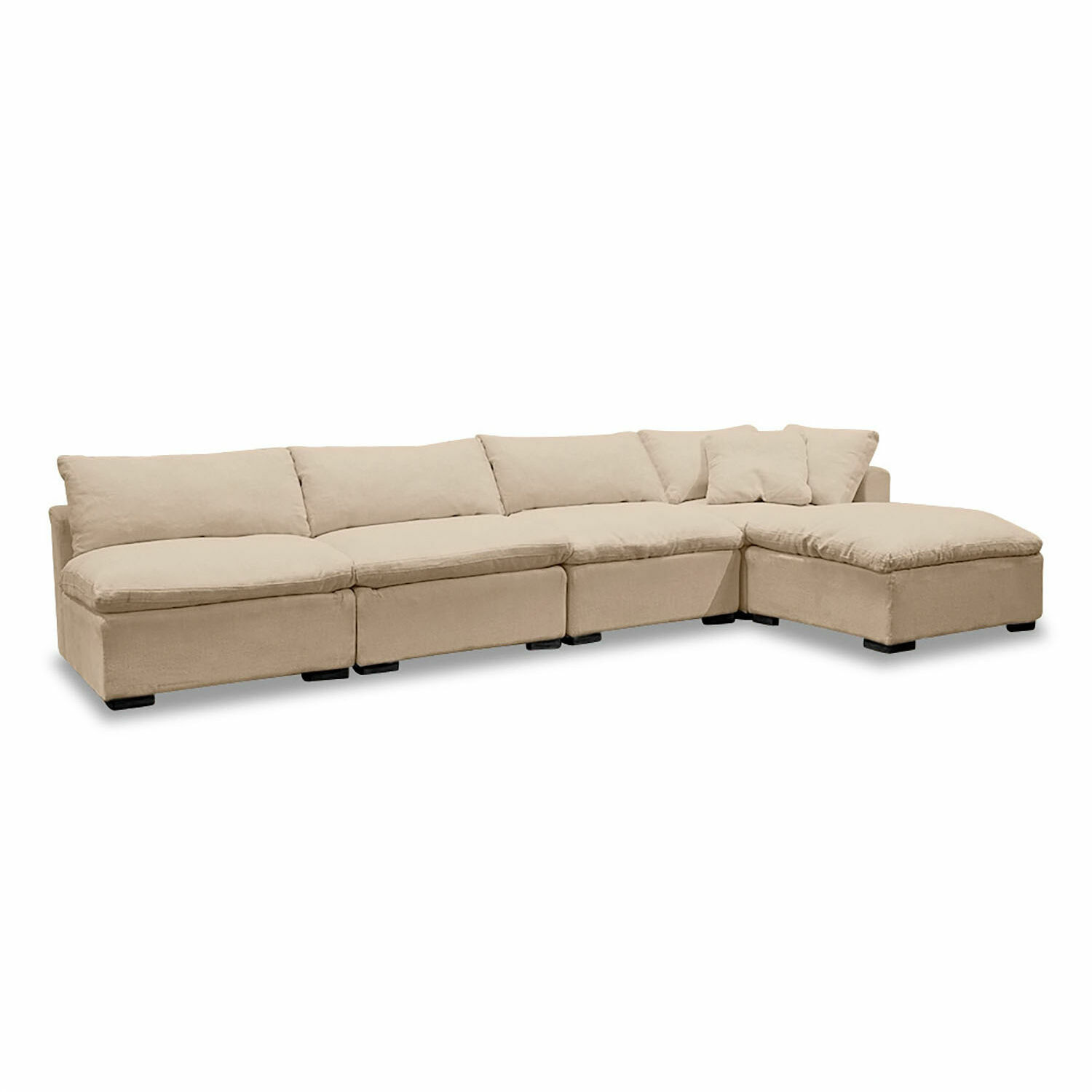 brązowy Modułowa sofa Baladou w brązowym kolorze z miękkiej tkaniny, wygodna do salonu