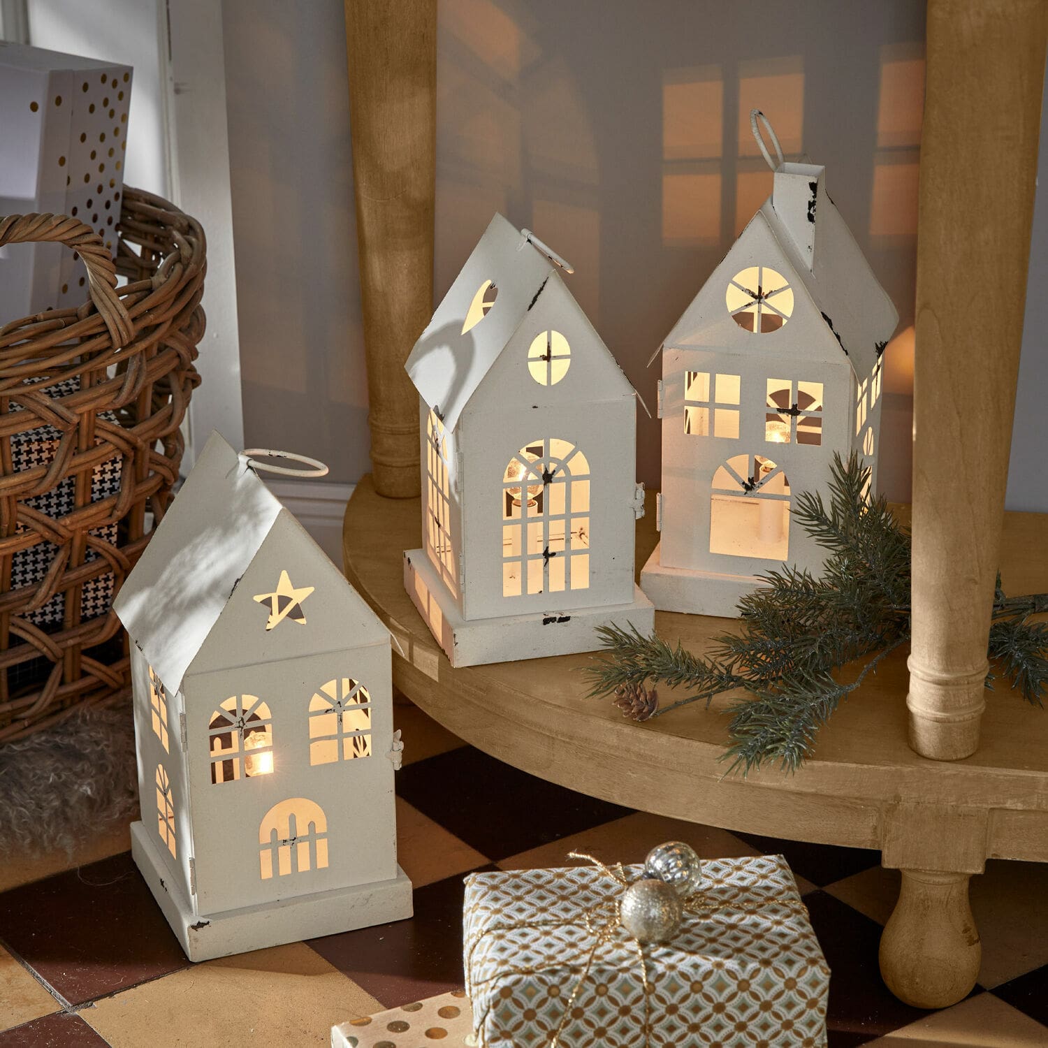 Lampion LED, zestaw 3 szt. Village