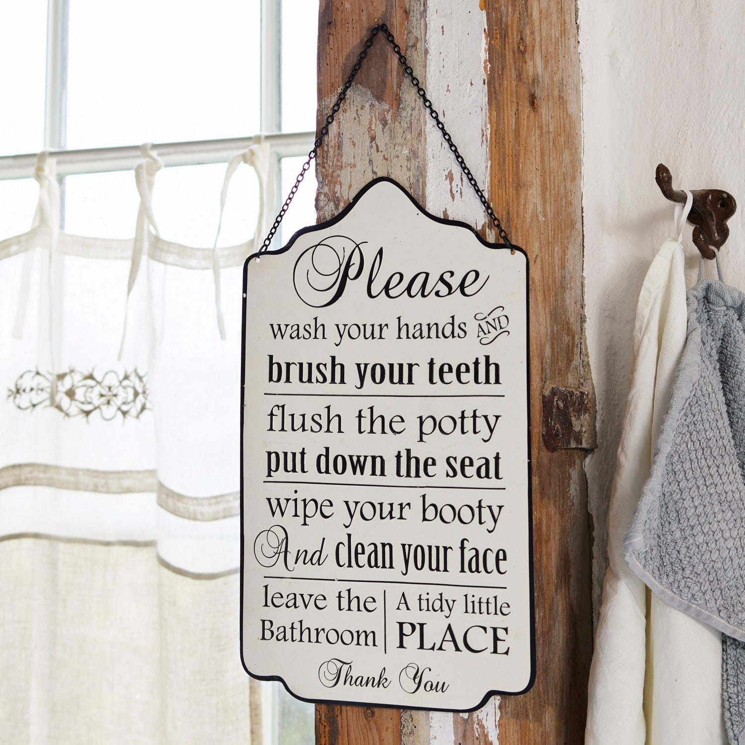 Tablica dekoracyjna Bathroom Rules