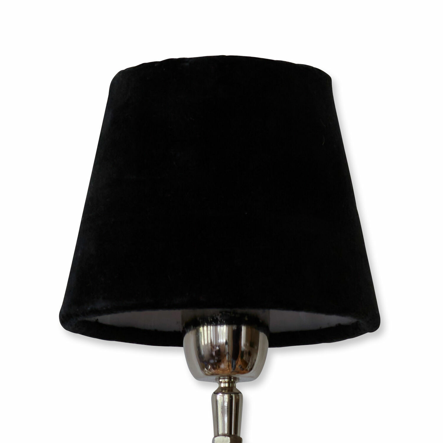 Klosz do lampy Mitters Lampa stołowa z czarnym welurowym abażurem i metalową podstawą, nowoczesny design oświetlenia