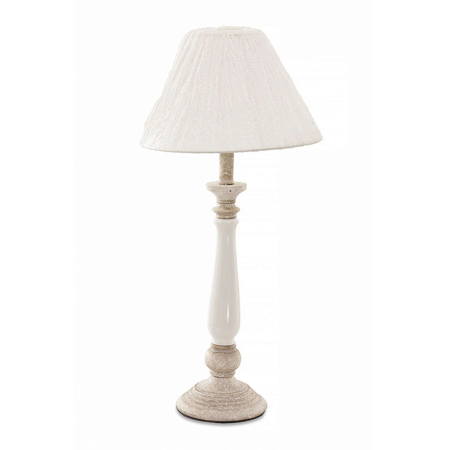 Lampa stołowa Skandrina Biała lampka stołowa z tkaninowym abażurem i ceramiczną podstawą do dekoracji wnętrz