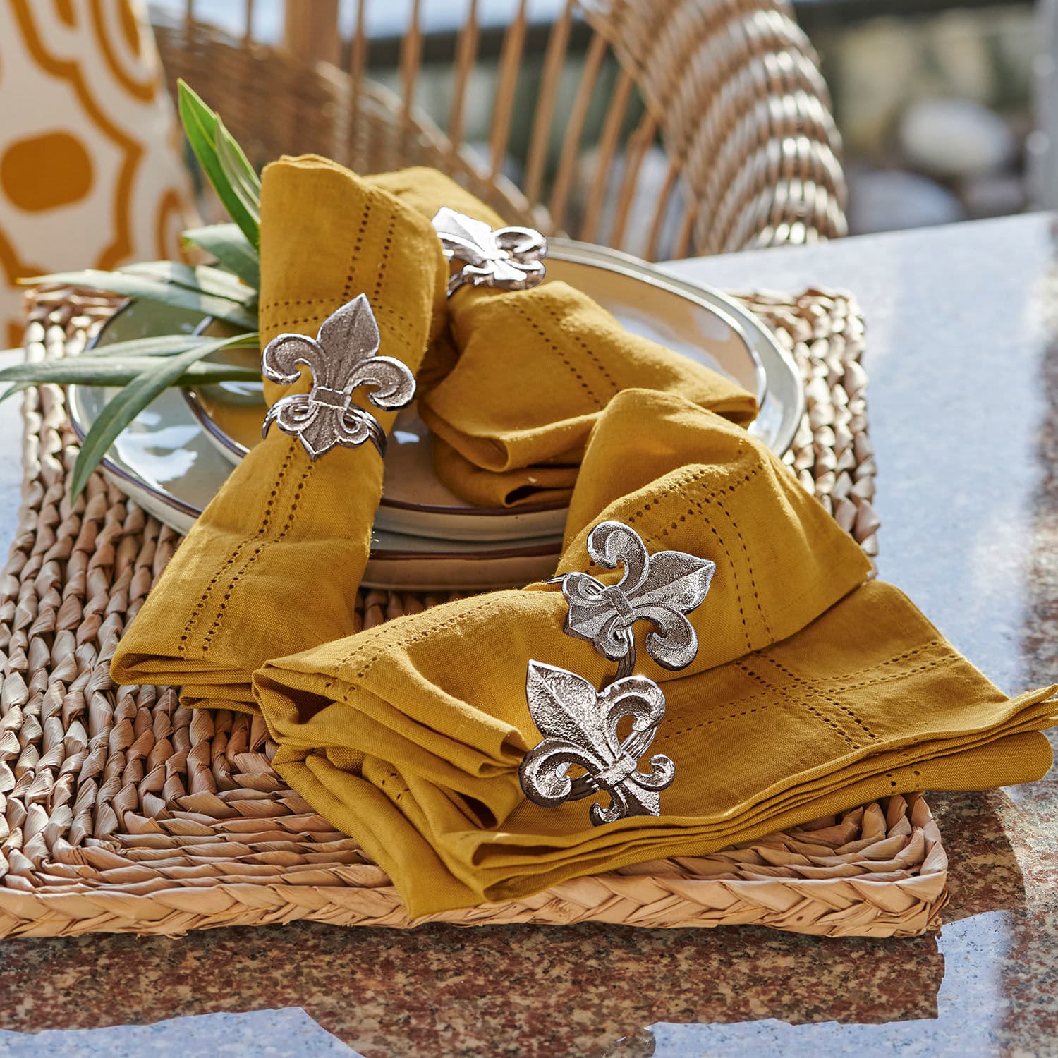 Obrączka na serwetki, zestaw 4 szt. Fleur De Lis