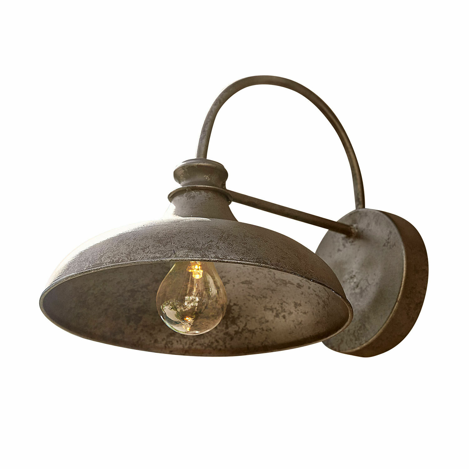 Lampa ścienna LED Chassorin Metalowy kinkiet w stylu vintage w kolorze szarym z widoczną żarówką, oświetlenie ścienne