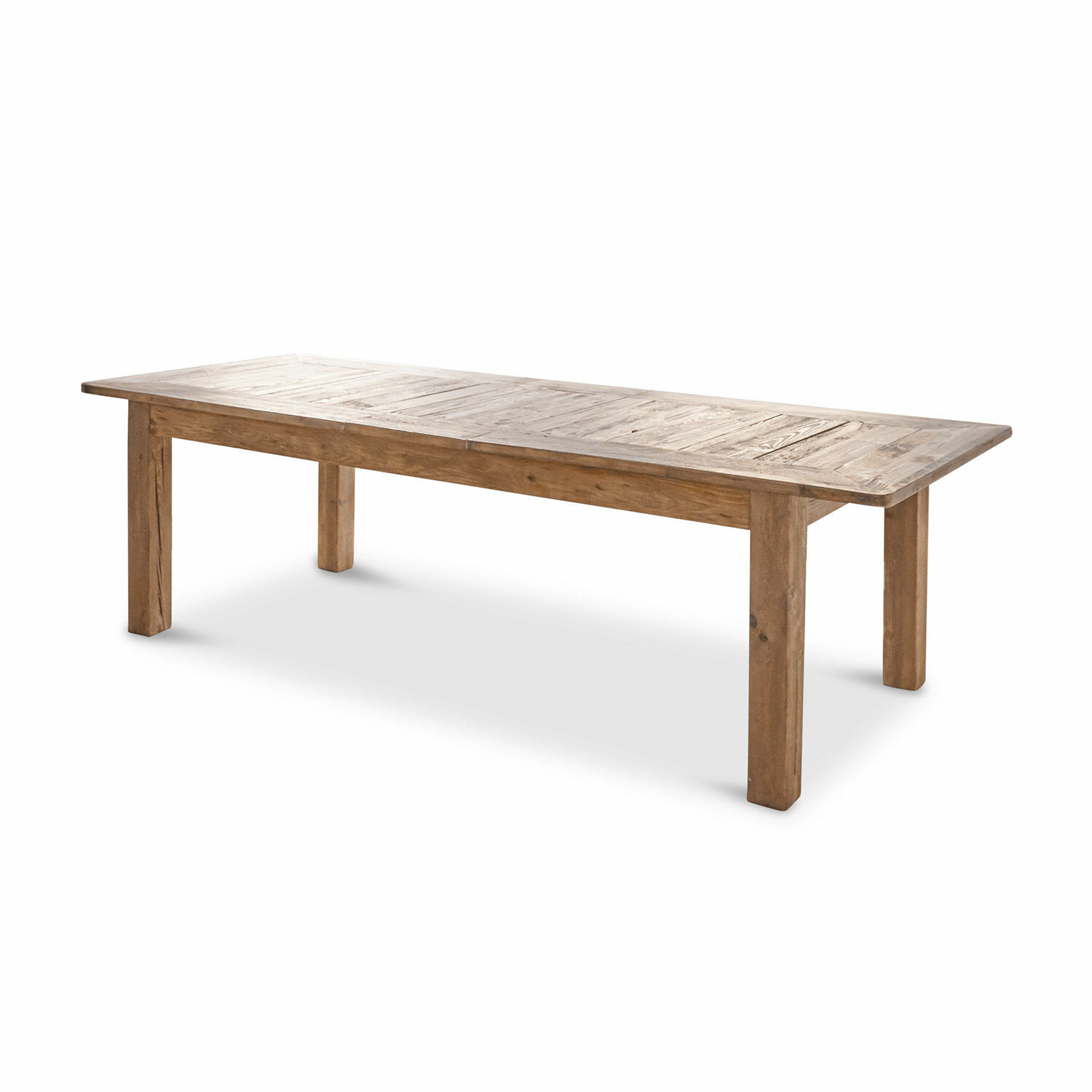 Długi stół z drewna w naturalnym kolorze, solidny mebel do jadalni lub salonu