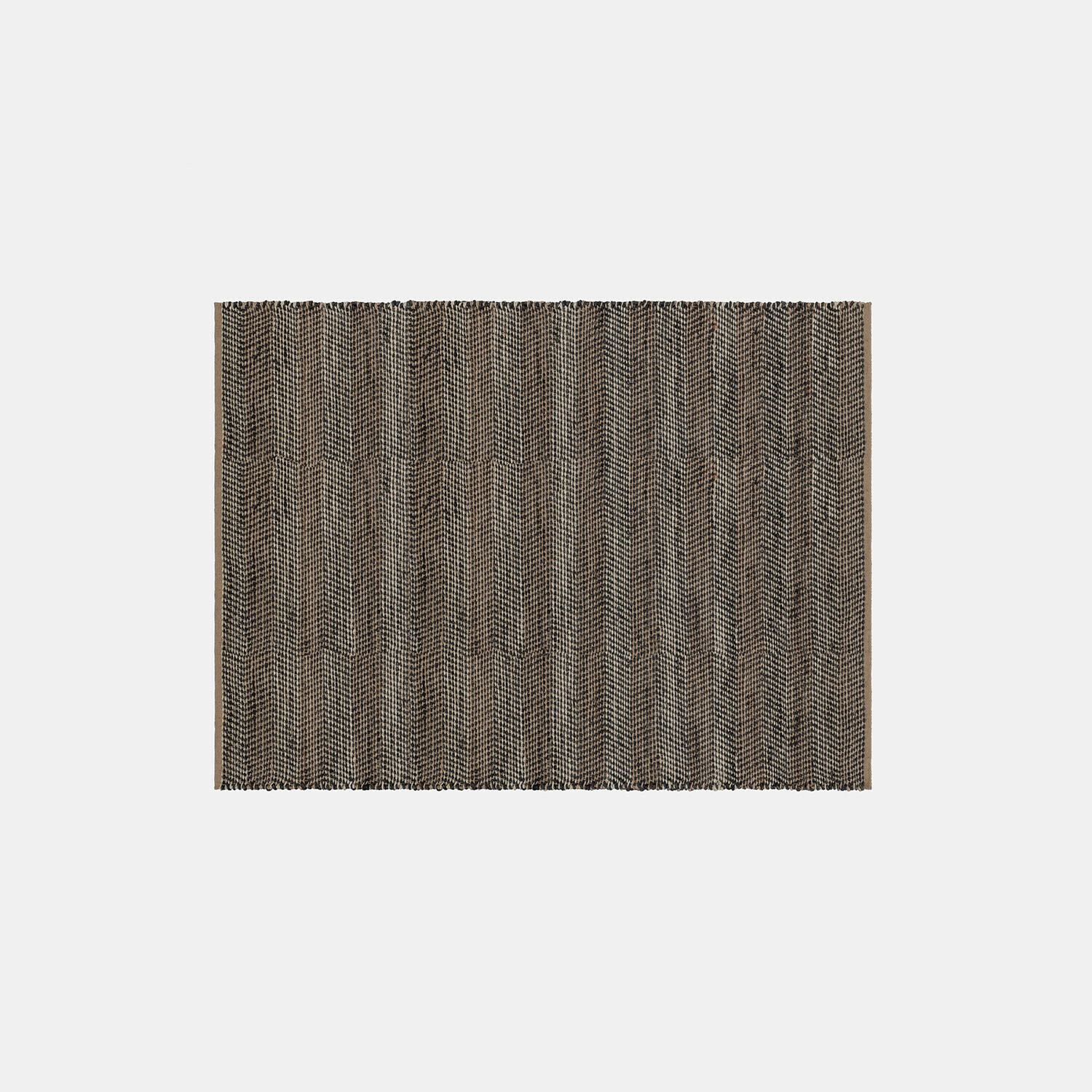 Dywan Myråsen Brązowo-czarny dywan z juty o geometrycznym wzorze, naturalny materiał, dekoracja podłogi